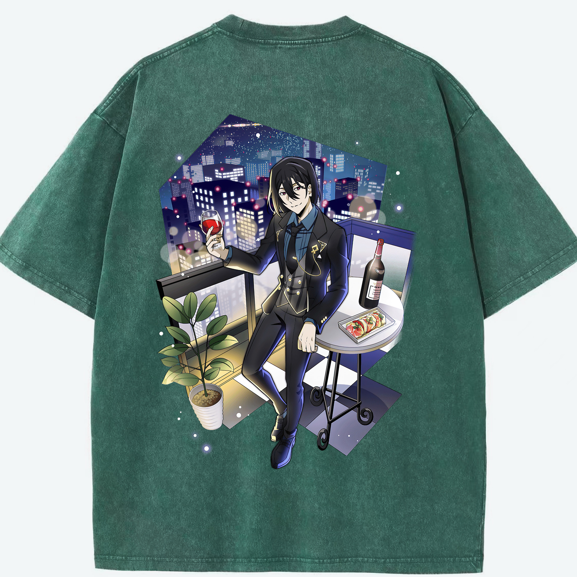 （画像用） 文豪ストレイドッグス Bungo Stray Dogs 綿100% ヴィンテージ風 半袖Tシャツ（背面プリント）